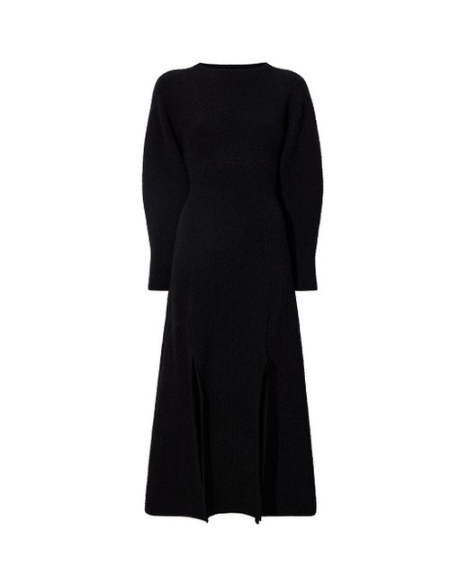 Proenza Schouler Black Wool Viscose Bouclé Midi Dress