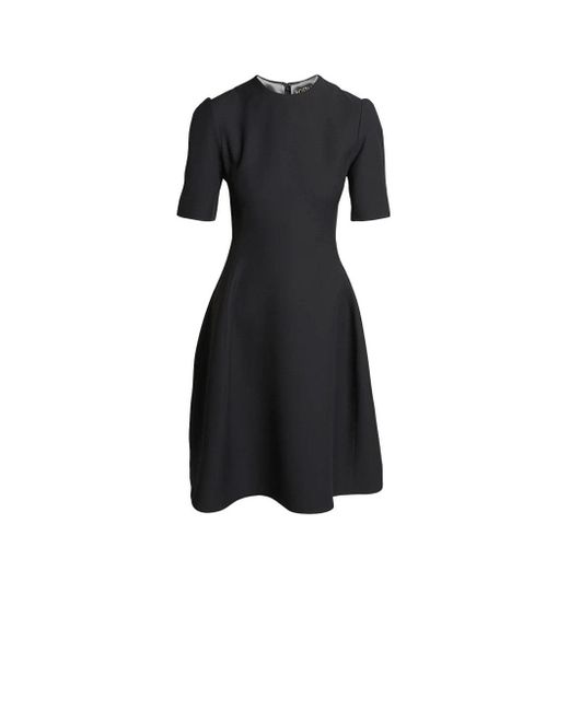 Loewe Black Flared Wool-blend Dress