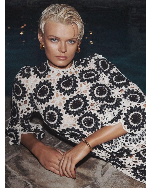 Zimmermann Ginger Lace Midi Dress in White Lyst