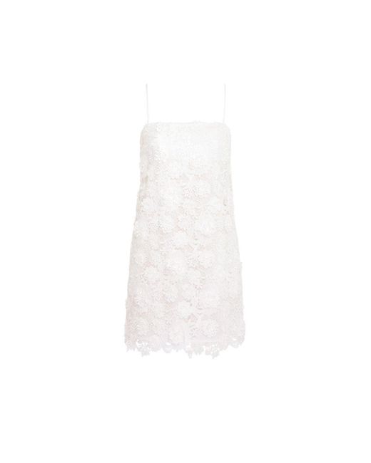 Zimmermann White Raie Lace Flower Mini Dress
