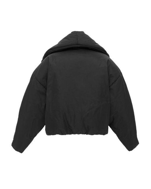 Saint Laurent Black Cropped Puffer Jacket