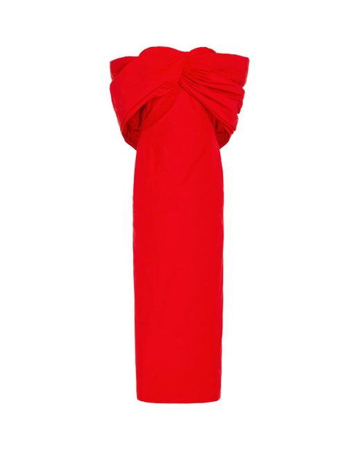 Rosie Assoulin Red Old Hollywood Cocktail Midi Dress