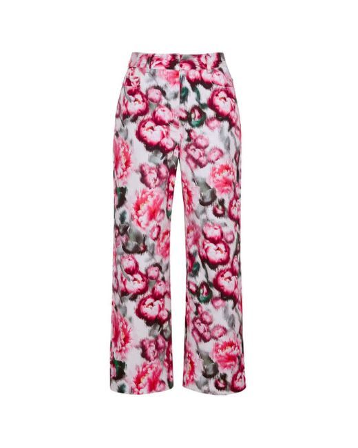 Adam Lippes Red Alessia Floral Pants