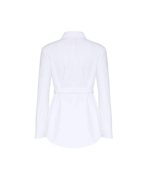 Valentino White Belted-waist Mini Dress