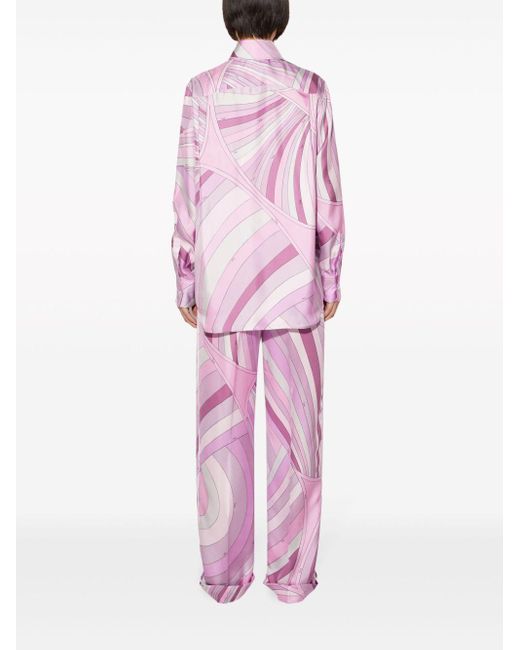 Emilio Pucci Pink Iride Print Shirt