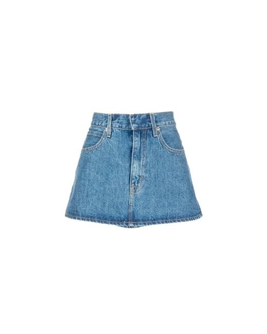 SLVRLAKE Denim Micro Mini Skirt in Blue | Lyst