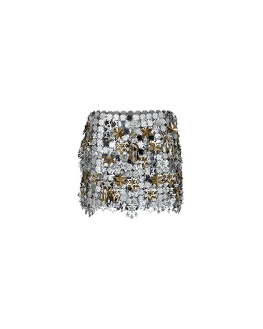 Rabanne White Star-motif Sequin Skirt