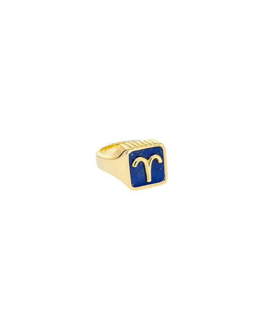 Sauer Blue Aries Zodiac Ring