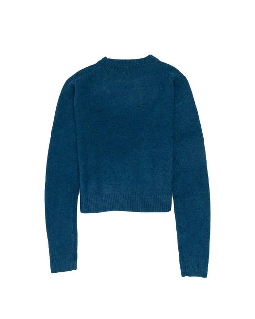 The Elder Statesman Blue Simple Crew Sweater