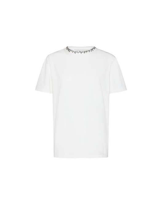 Golden Goose Deluxe Brand White Distressed Embellished Tee