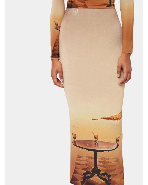 Rabanne Natural Dali Print Skirt