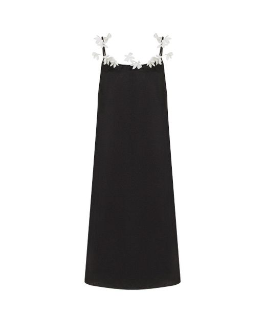 Rosie Assoulin Black Flowered Cami Dress