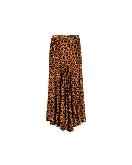 Rabanne Brown Leopard Midi Skirt