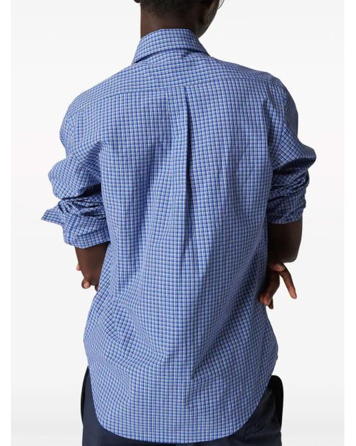 Miu Miu Blue Check Cotton Shirt