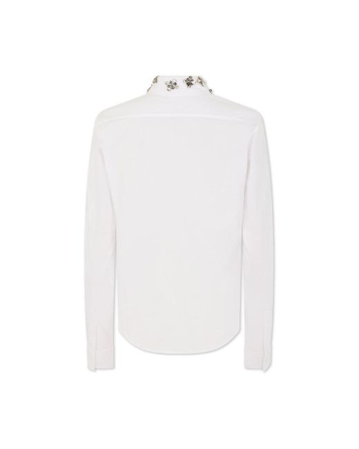 Rabanne White Crystal Poplin Shirt