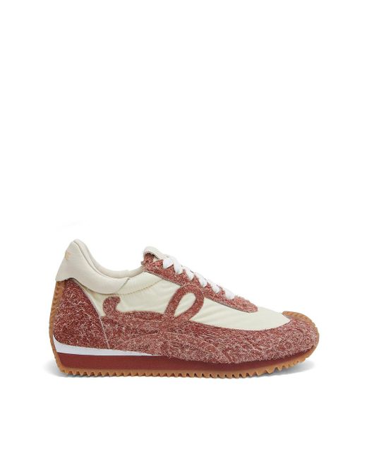 Loewe Pink Flow Runner Monogram Leather And Shell Trainers
