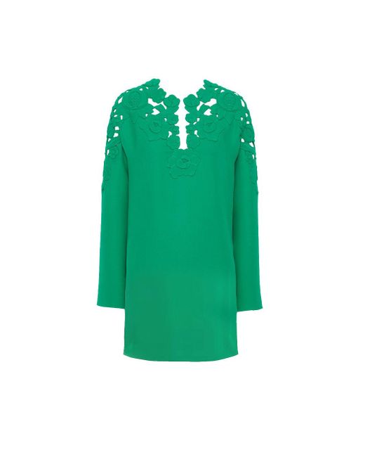 Valentino Green Cady Couture Mini Dress