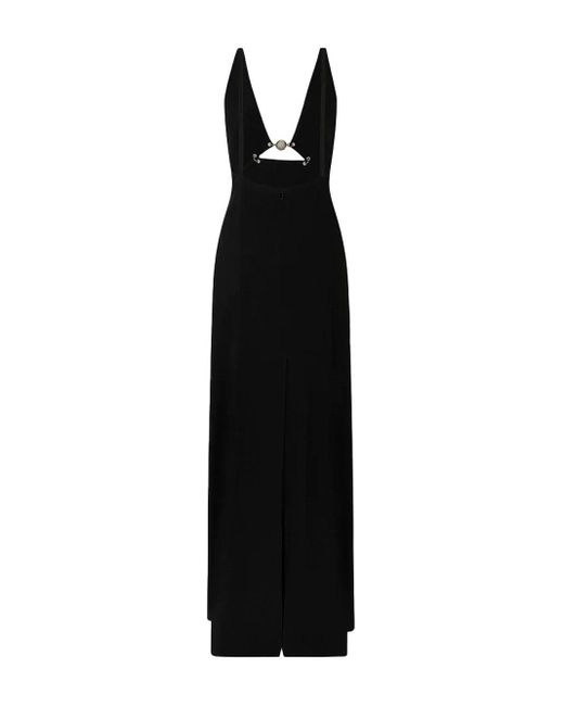 Rabanne Long Pearl Maxi Dress in Black | Lyst