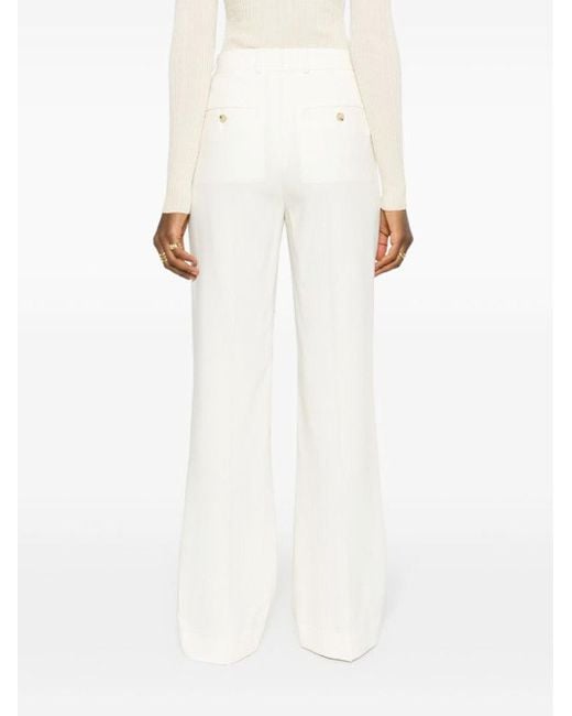 Totême  White Flared Evening Trousers