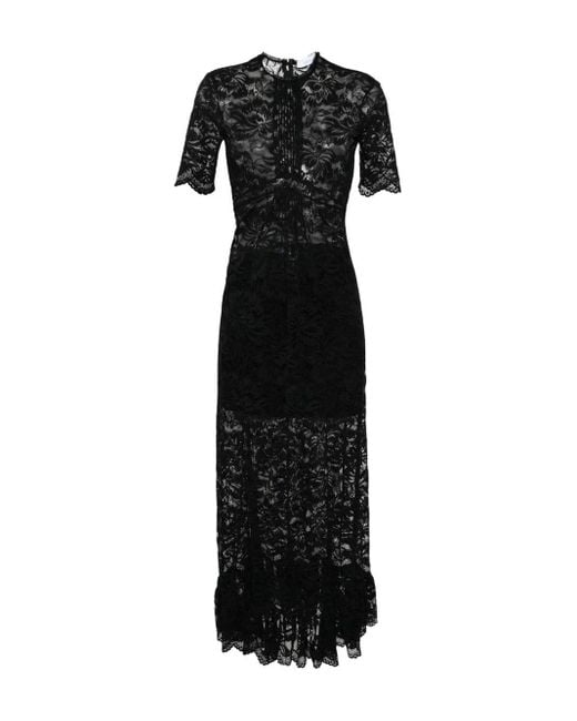 Rabanne Black Floral Lace Maxi Dress