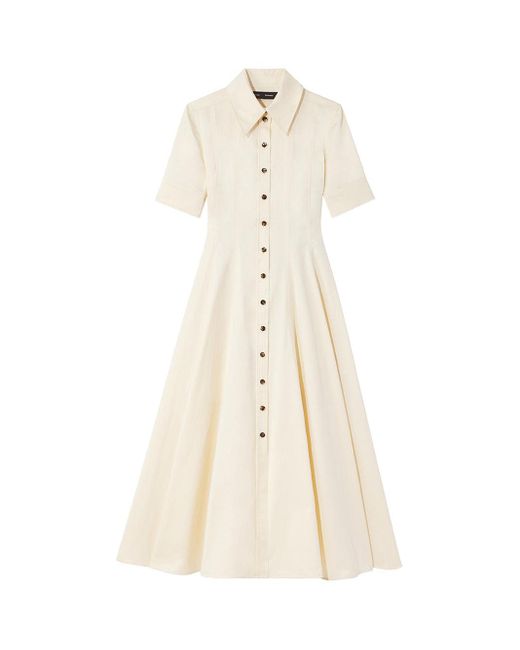 Proenza Schouler White Silk Cotton Midi Shirt Dress