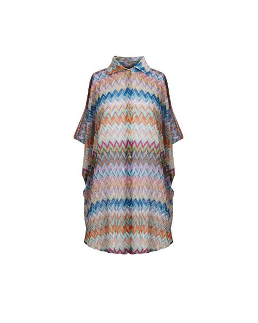 Missoni Blue Collared Cover Up