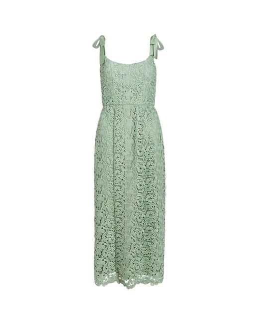 Markarian Green Poppy Crochet Midi Dress