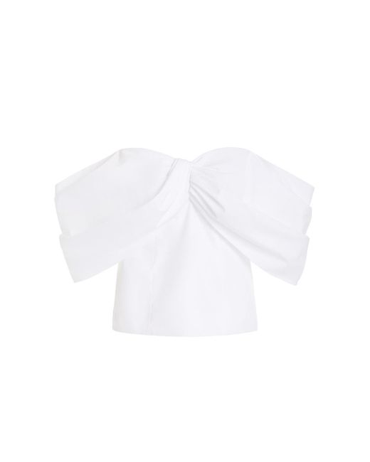 Rosie Assoulin White Farfalle-n Off-the-shoulder Top