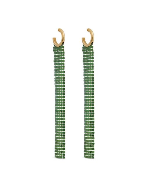 Rabanne Green Pixel Mesh Earrings