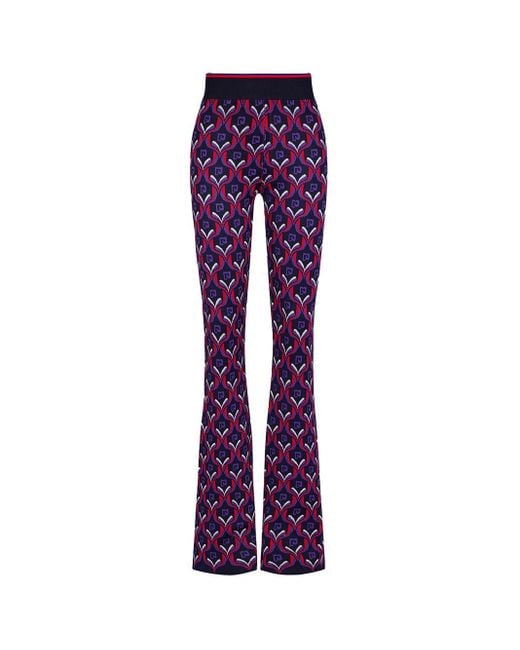 Paco Rabanne Jacquard Knit Flare Pants in Purple Lyst
