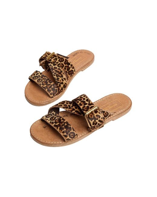 Golden Goose Deluxe Brand Brown Leopard Print Sandals