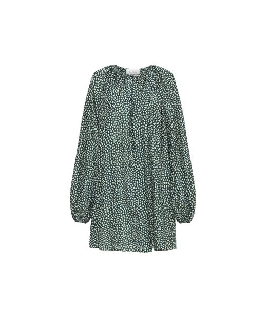 Matteau Cotton Voluminous Mini Dress in Green - Lyst