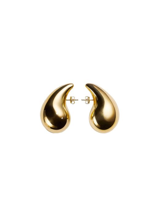Bottega Veneta Large Drop Earrings in Metallic | Lyst