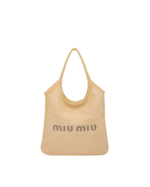 Miu Miu Natural Fabric Tote Bag
