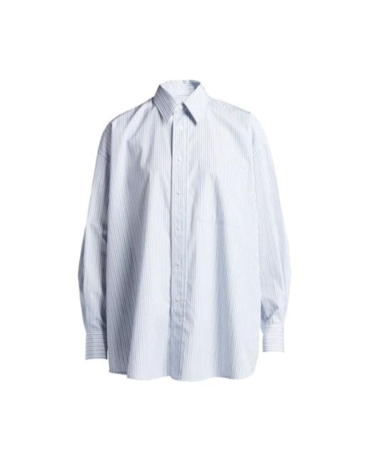 Bottega Veneta Blue Thin Stripe Poplin Shirt