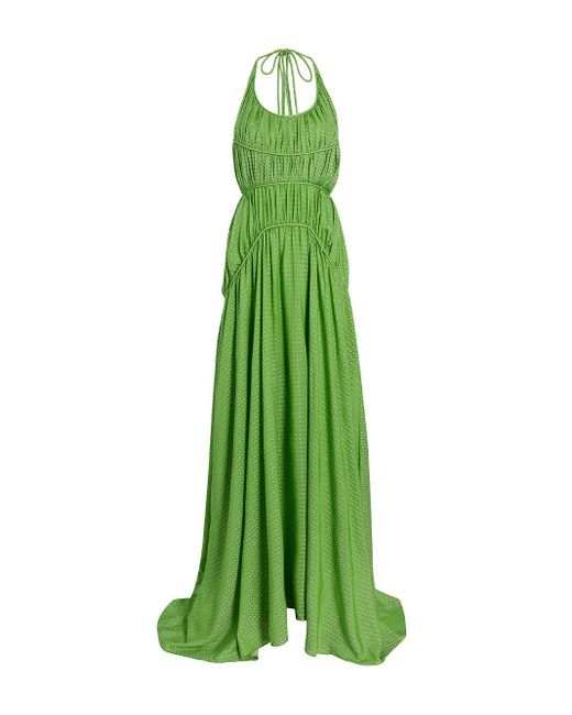 Rosie Assoulin Green Draped Maxi Dress