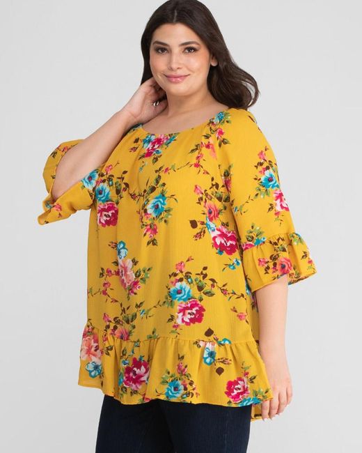 plus size yellow tunic