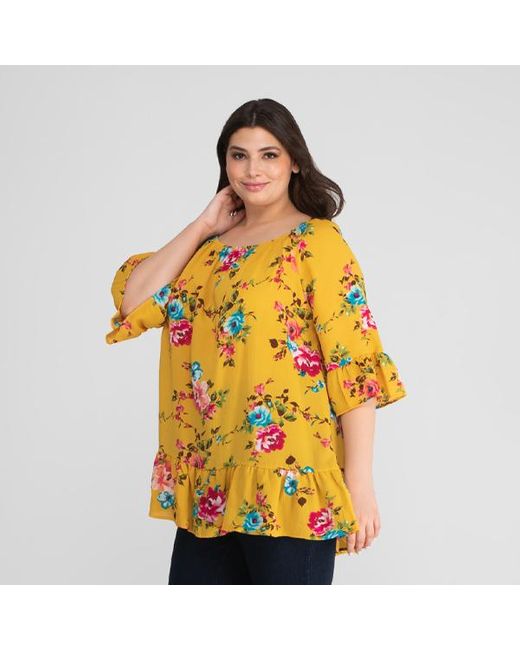 plus size yellow tunic