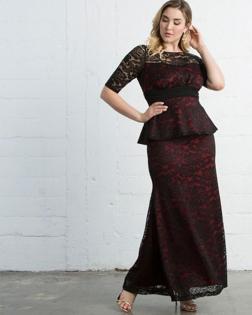 lace peplum gown