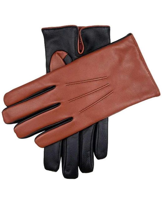 Dents Penrhyn Toned Touchscreen Leather Gloves in Red for Men | Lyst