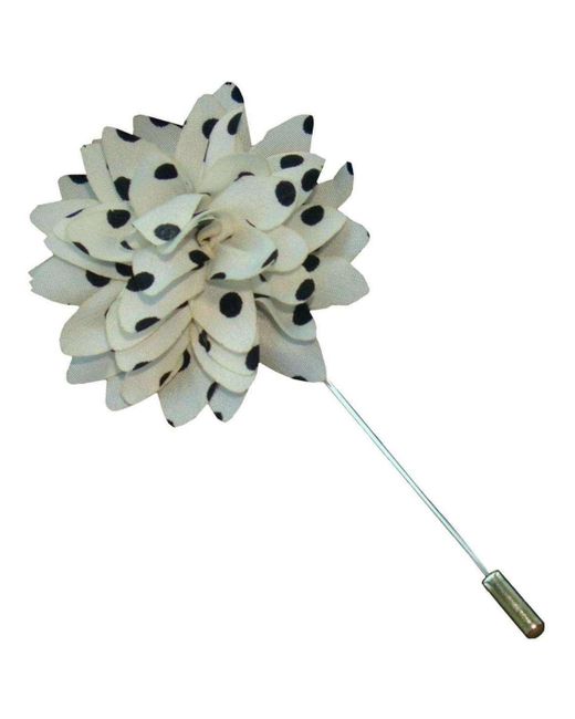 Bassin and Brown Black Spotted Flower Jacket Lapel Pin for men