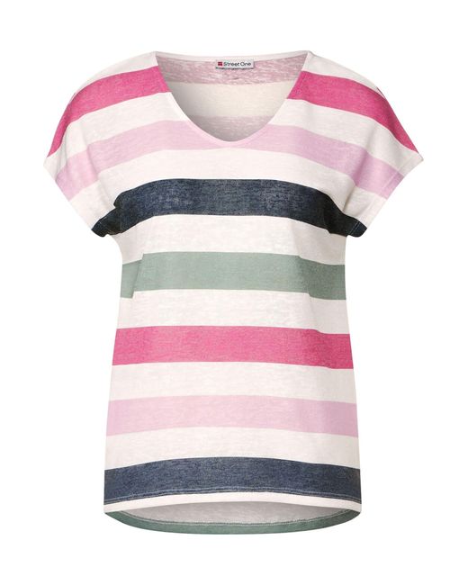 Street One Shirt mit Multicolorstreifen in Pink | Lyst DE