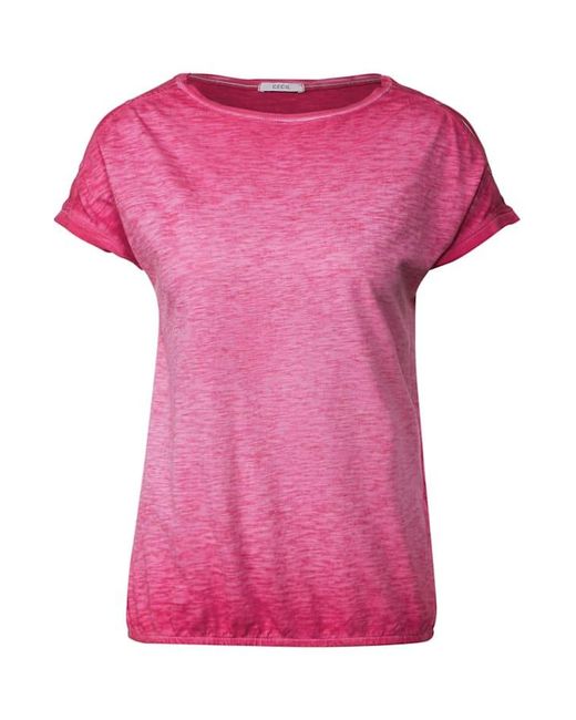 Cecil T-Shirt mit Knopfdessin in Pink | Lyst DE