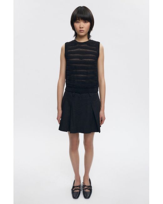 KOTN Black Dendera Twill Pleated Mini