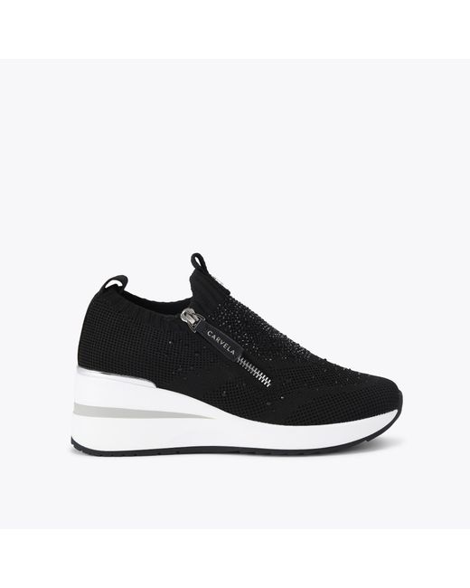 Carvela Kurt Geiger Black Trainer Fabric High Rise