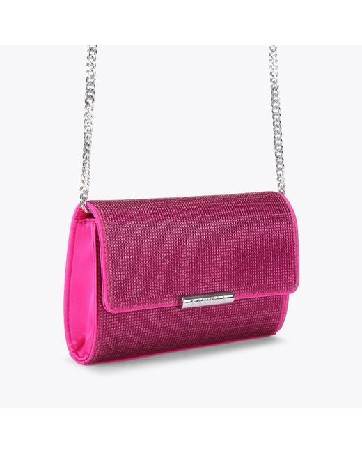 Carvela Kurt Geiger Purple Clutch Bag Fuchsia Gala