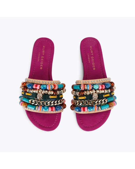 Kurt Geiger Purple Kurt Geiger Sandals Flat Fuchsia Combination Southbank