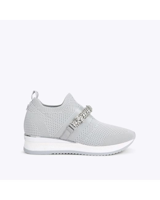 Carvela Kurt Geiger Grey Crystal Slip On Trainer in White Lyst UK