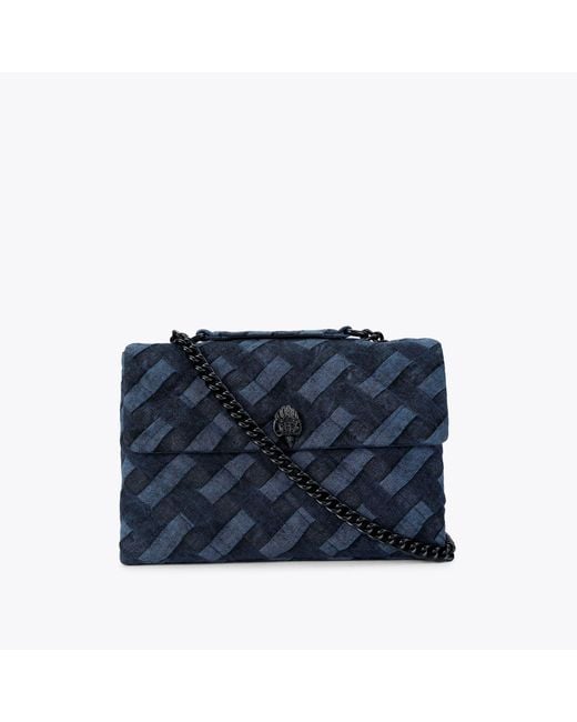 Kurt Geiger Blue Kurt Geiger Shoulder Bag Denim Fabric Kensington