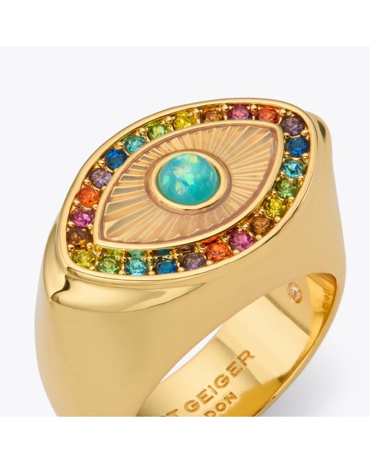 Kurt Geiger Metallic Kurt Geiger Ring Jewellery Multi Other Brass Rainbow